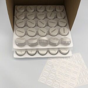 Clinique White Sample Jars Collection box of 50 jars